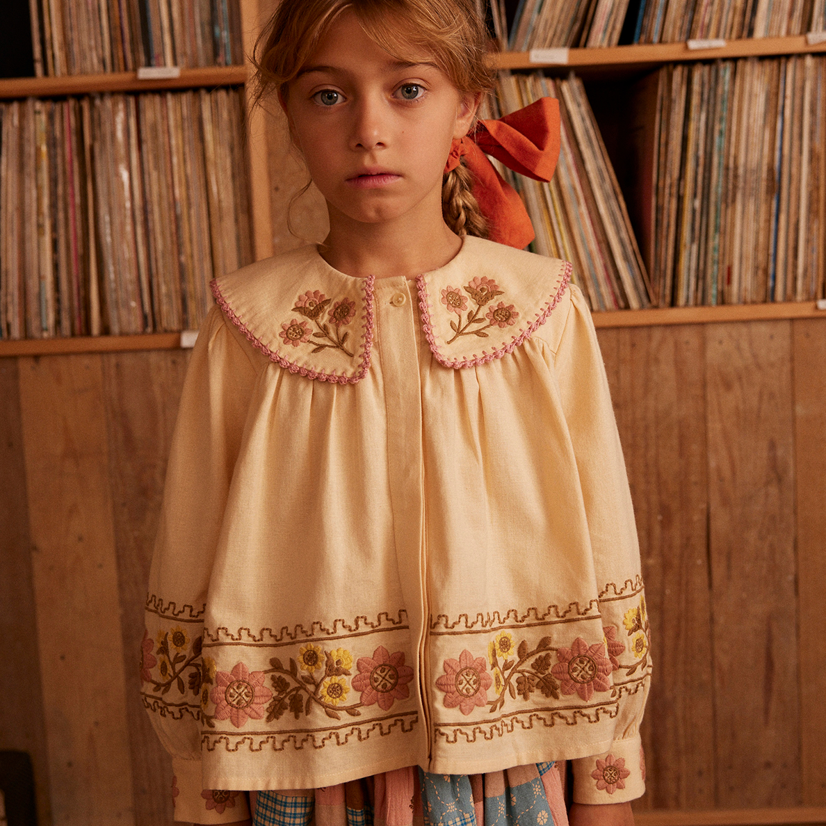 アポリナ Apolina Worker Check Sage ブラウス 2-3y アポリナ Apolina