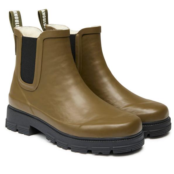 Women s Rain boots with Wool Lining Olive Green