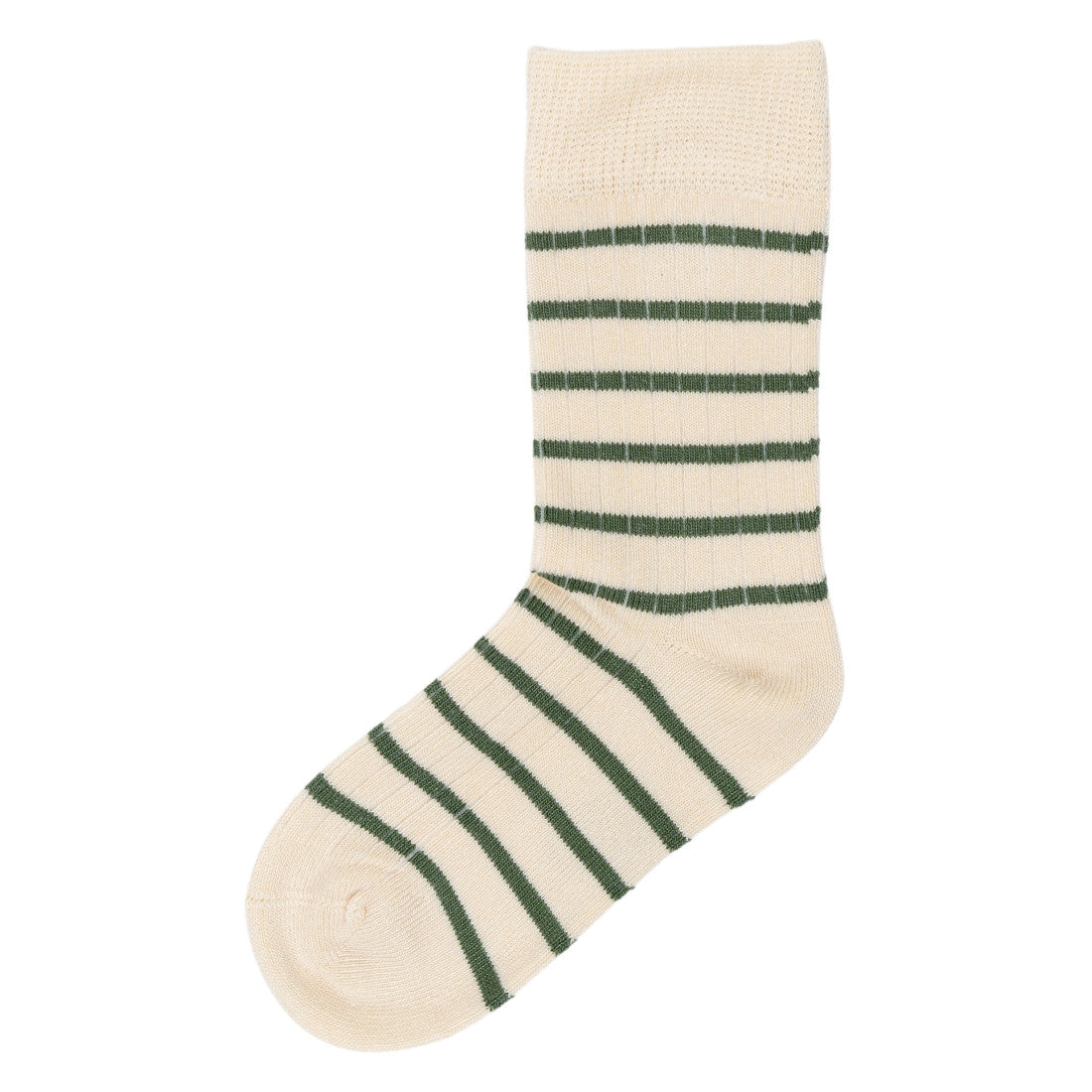 Minipop DK Bamboo Stripe Socks - Emerald/Off White
