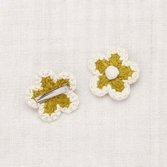 Misha & Puff Medium Flower Clip Set - Pistachio