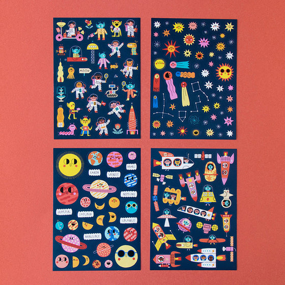 Londji Space Stickers, Paper Stickers for Kids