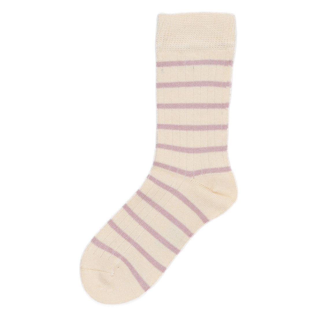 Minipop DK Bamboo Stripe Socks - Rose/Off White