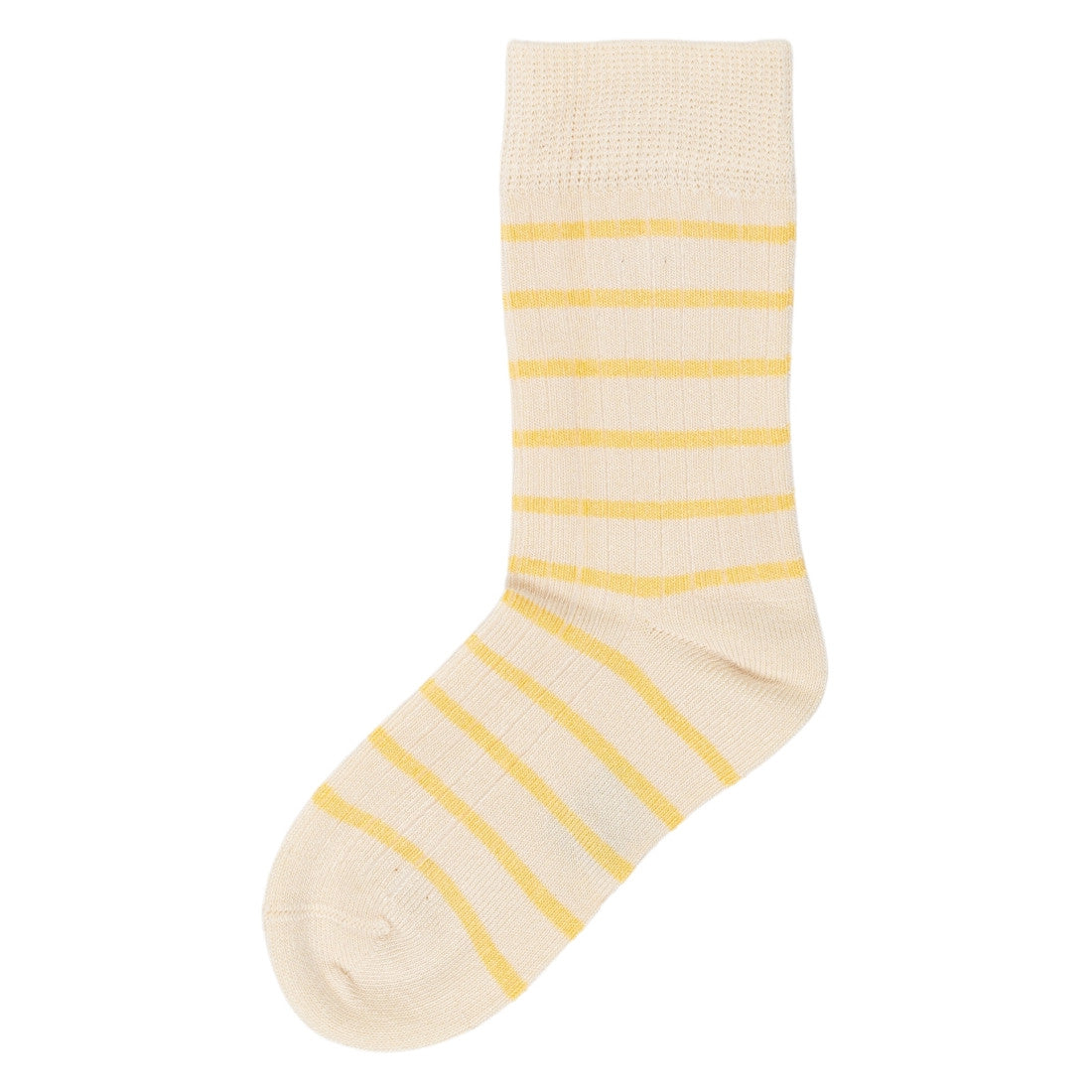 Minipop DK Bamboo Stripe Socks - Yellow Sun/Off White