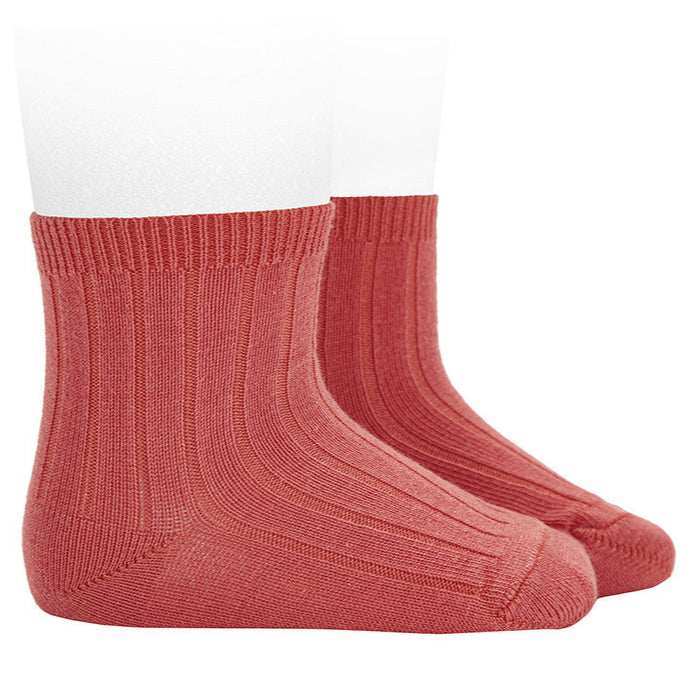 Cóndor Short Ribbed Bamboo Socks - Watermelon