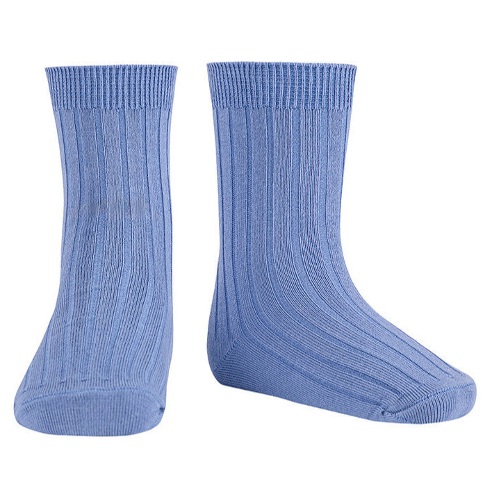 Cóndor Short Ribbed Bamboo Socks - Lavender Blue