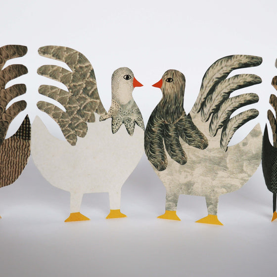 Hadley Paper Goods Chickens Concertina Card