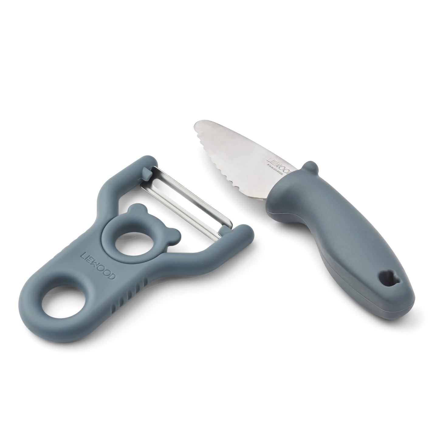 Liewood Pertense Peeler & Knife Set - Whale Blue