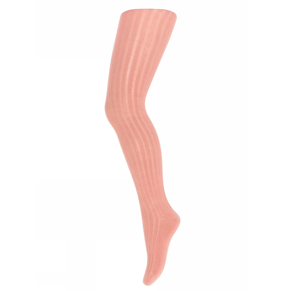 MP Denmark Classic Cotton Ribbed Tights - Rose Dawn