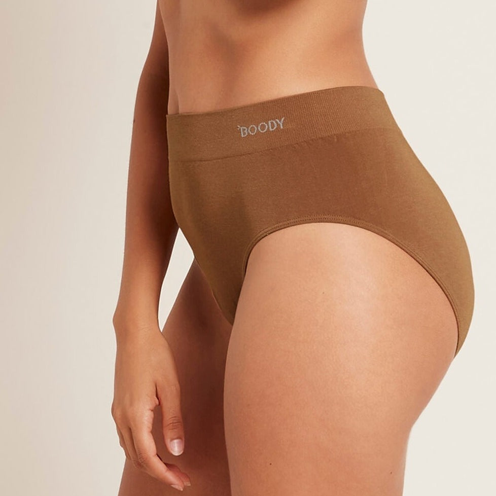  Boody Women's Midi Brief Underwear - Mid-Rise Panties for Women,  Seamless Underwear for Women - Midi Women's Underwear for Full Coverage,  Soft Bamboo Viscose for All-Day Comfort - Black, Small 