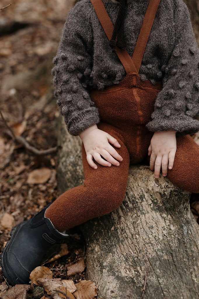 Silly Silas Teddy Warmy Footles Tights Chocolate Brown