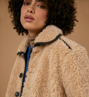  sideline aw23 womenswear wool shearling jacket