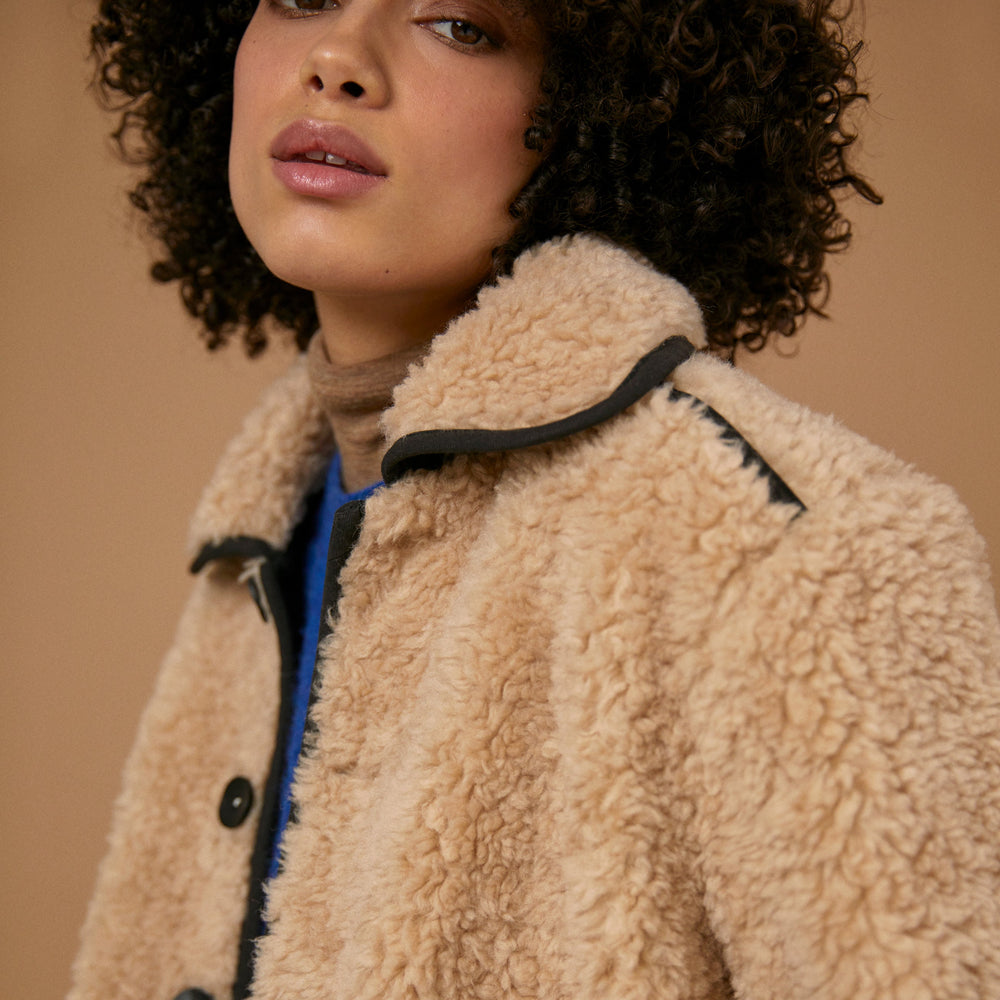 sideline aw23 womenswear wool shearling jacket