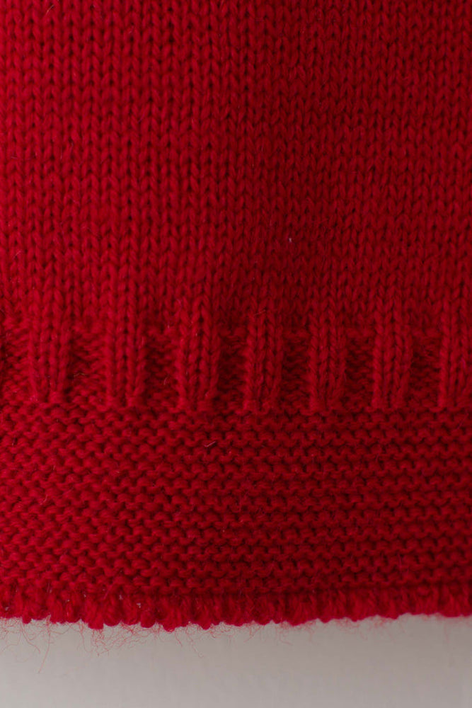 
                  
                    Le Tricoteur Adults Red Cropped Guernsey Jumper
                  
                