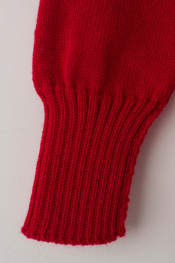 
                  
                    Le Tricoteur Adults Red Cropped Guernsey Jumper
                  
                