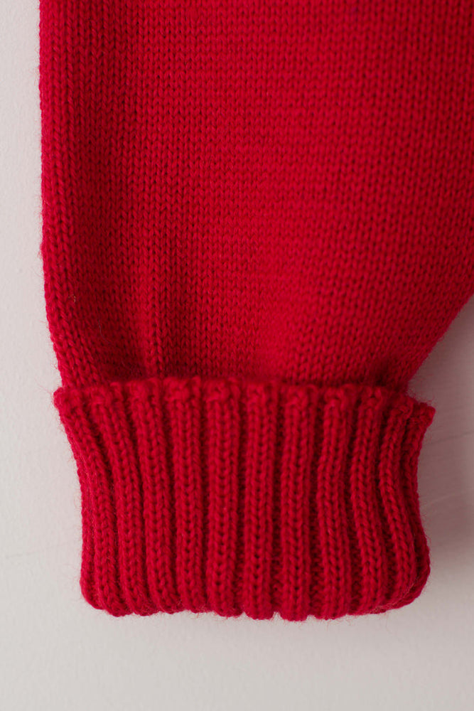 
                  
                    Le Tricoteur Adults Red Cropped Guernsey Jumper
                  
                