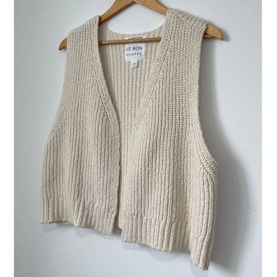 Le Bon Shoppe Women's Granny Cotton Sweater Vest - Naturel
