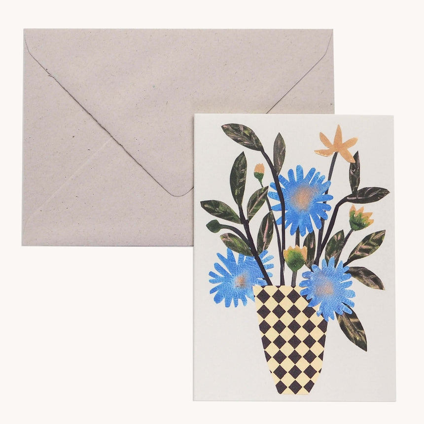 Hadley Paper Goods Chequer Vase Greeting Card