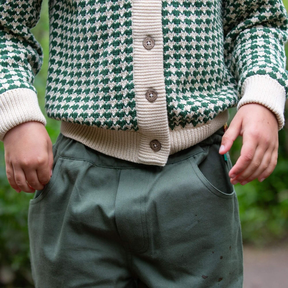 
                  
                    Little Green Radicals From One To Another Olive Striped Knitted Cardigan
                  
                