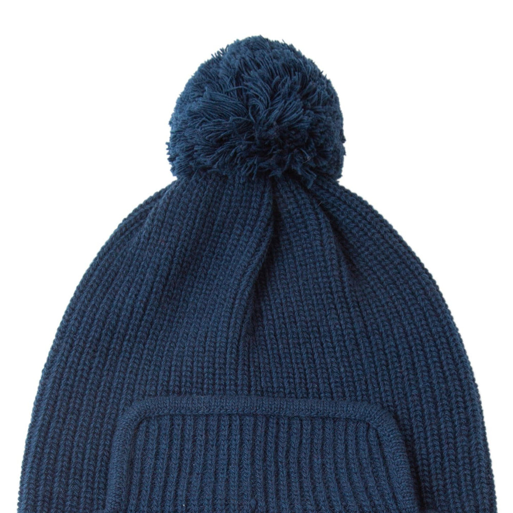 Knit Planet Merino Wool Flapped Hat - Navy