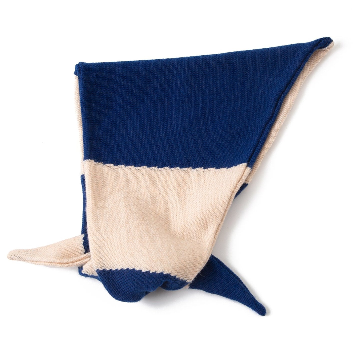 Knit Planet Triangular Scarf - Navy/Cream