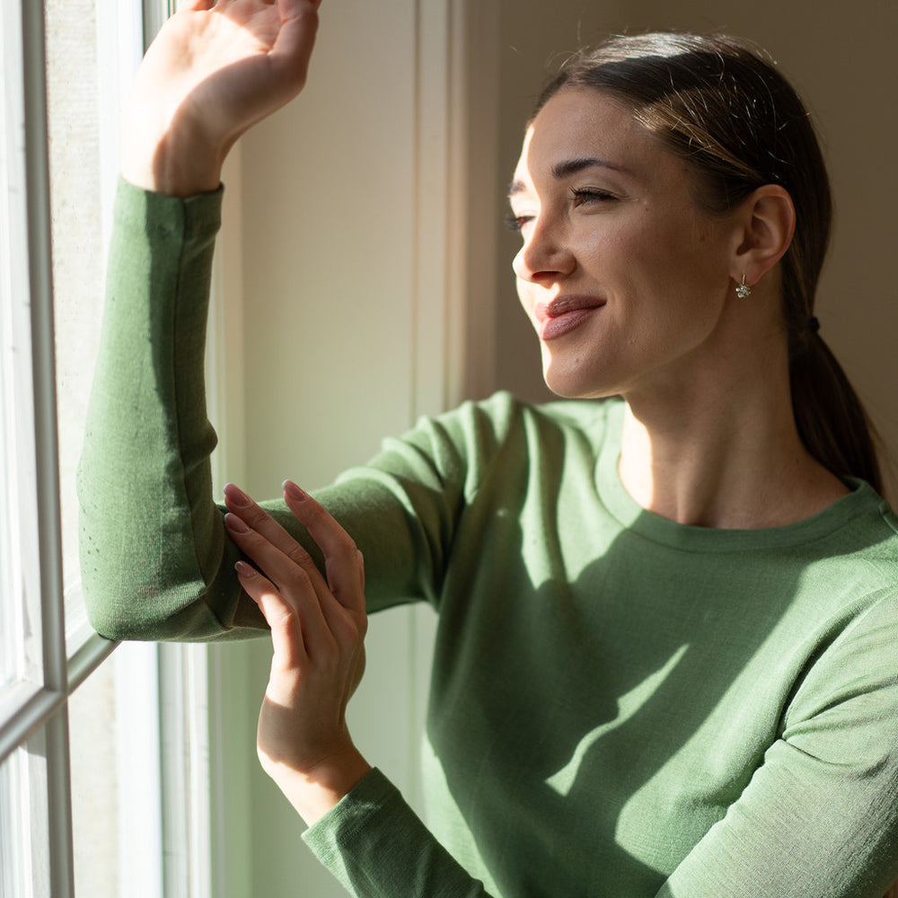 
                  
                    Minimalisma Women's 100% Merino Long Sleeve Top - Greenery
                  
                