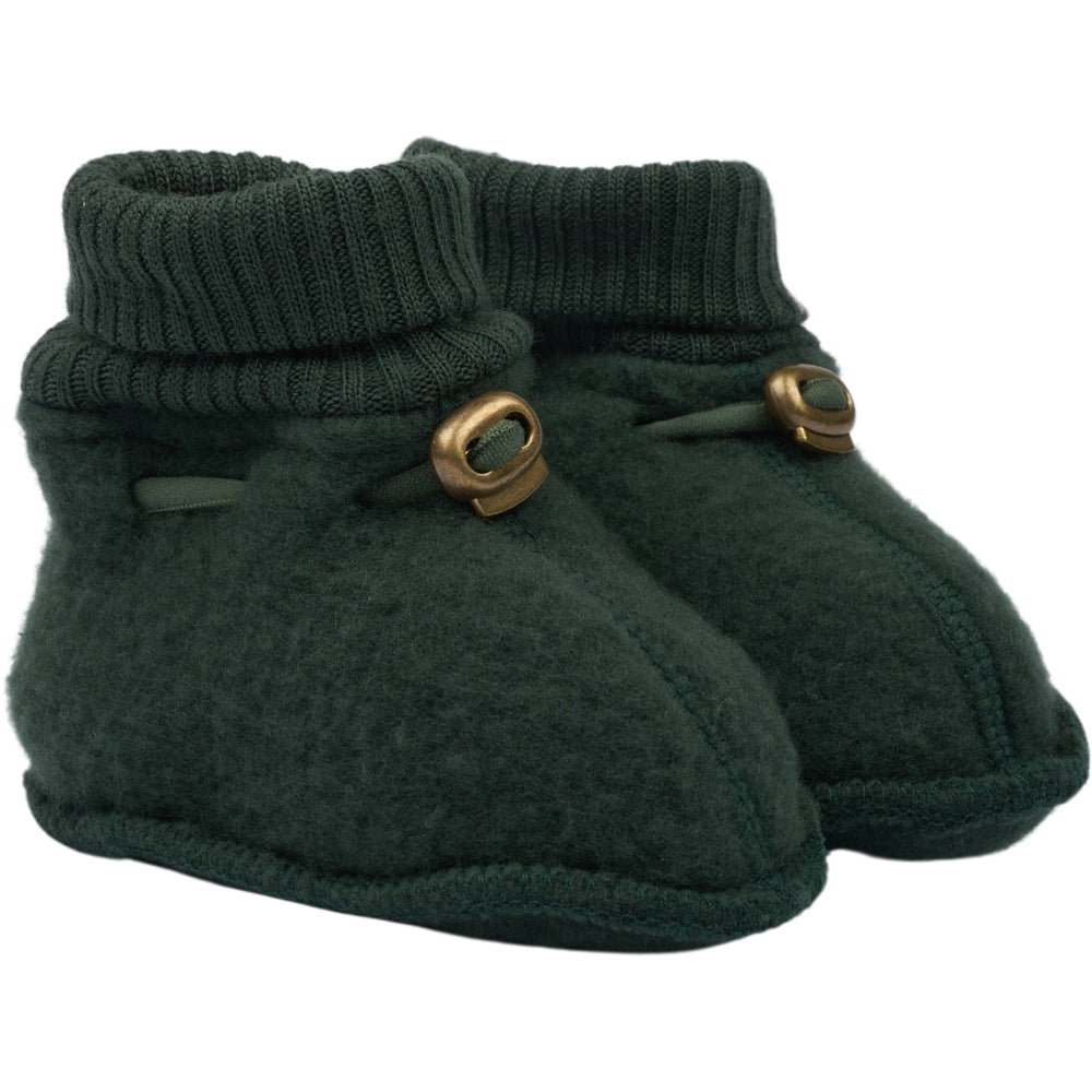 MIKK LINE Wool Fleece Booties - Duffel Bag Green