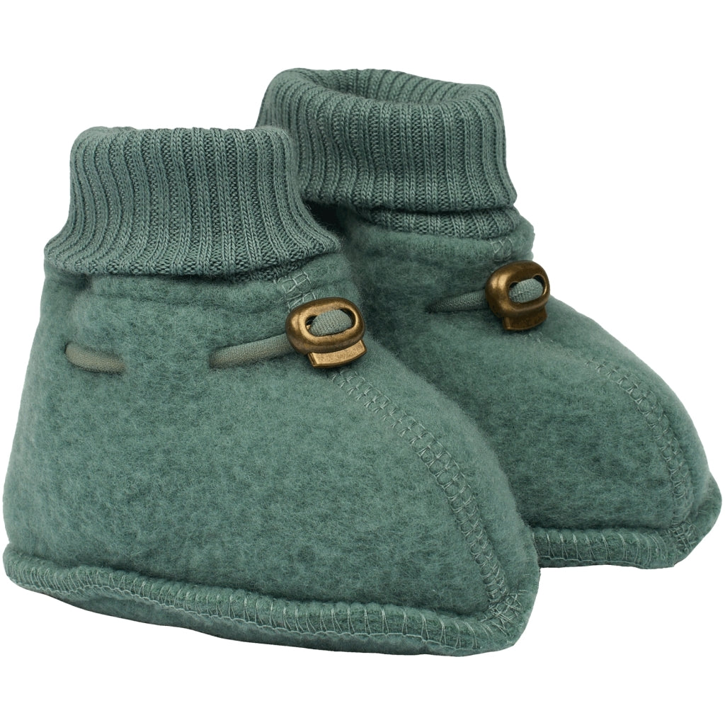 MIKK LINE Wool Fleece Booties - Balsam Green