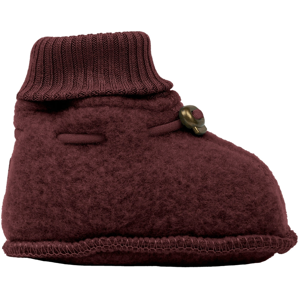 MIKK LINE Wool Fleece Booties - Rum & Raisin