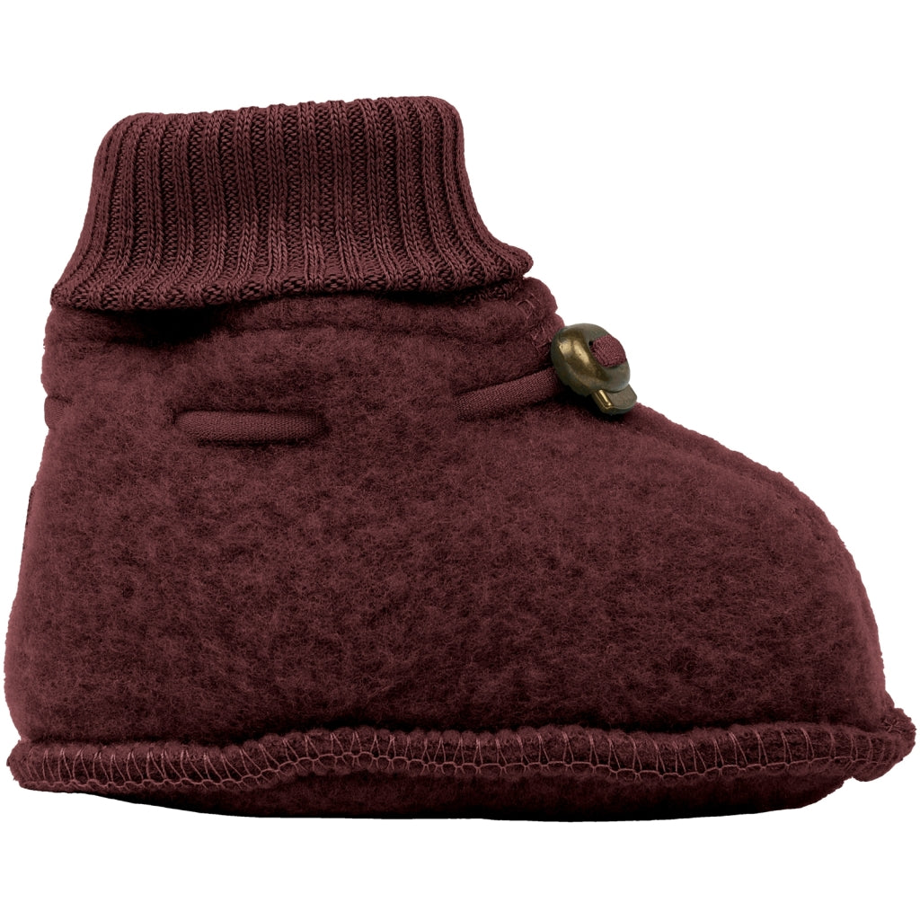 MIKK LINE Wool Fleece Booties - Rum & Raisin