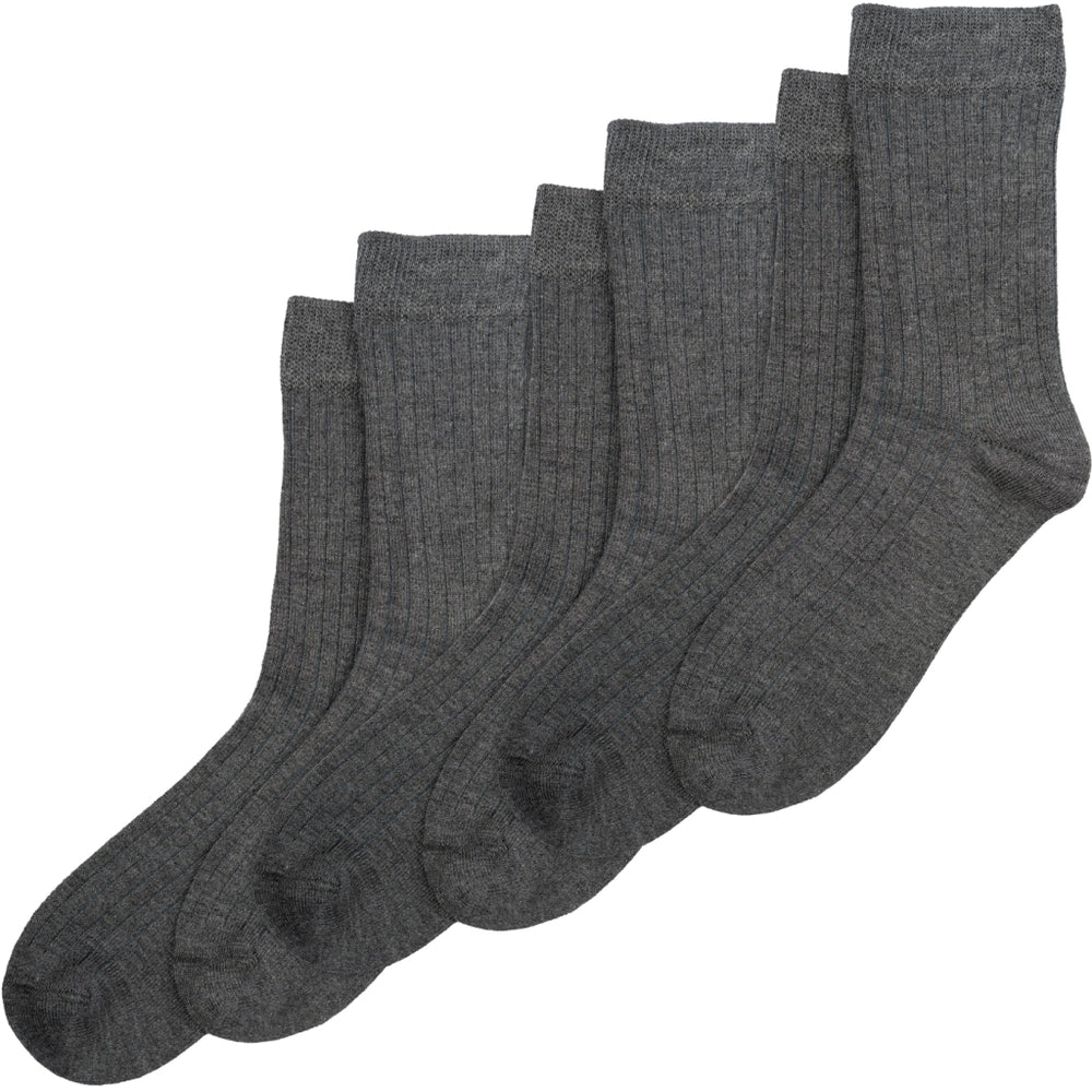 3 Pack, Bamboo School Socks - Dark Grey Melange