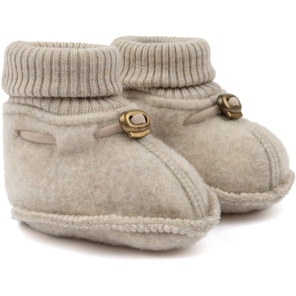 MIKK LINE Wool Fleece Booties - Melange, Off White