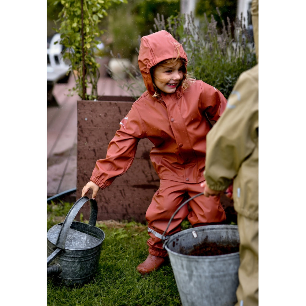 
                      
                        MIKK-LINE Denmark Recycled Plastic Waterproof Dungaree Rain Set - Russet
                      
                    