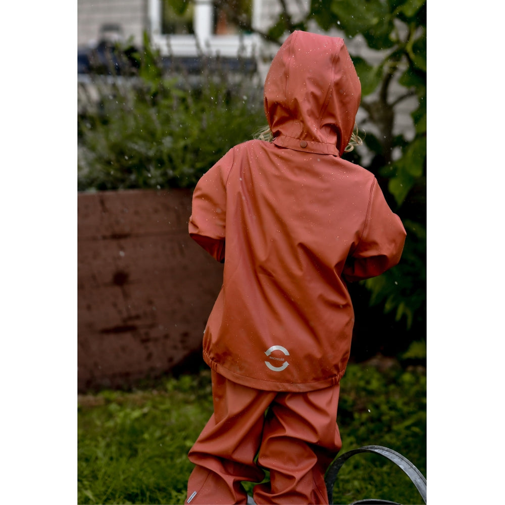 
                      
                        MIKK-LINE Denmark Recycled Plastic Waterproof Dungaree Rain Set - Russet
                      
                    