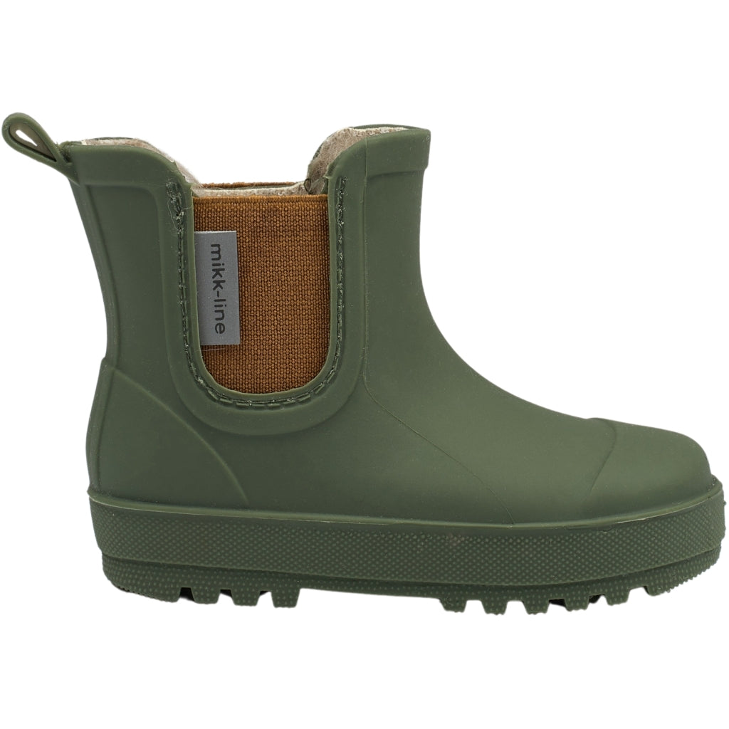 MIKK-LINE Short Winter Lined Wellington Boots - Thyme