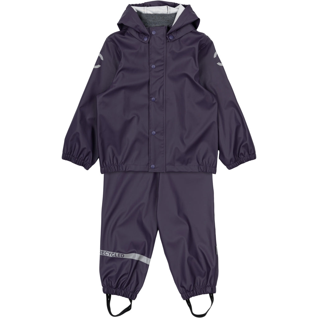 MIKK-LINE Denmark Recycled Plastic Waterproof Dungaree Rain Set - Nightshade