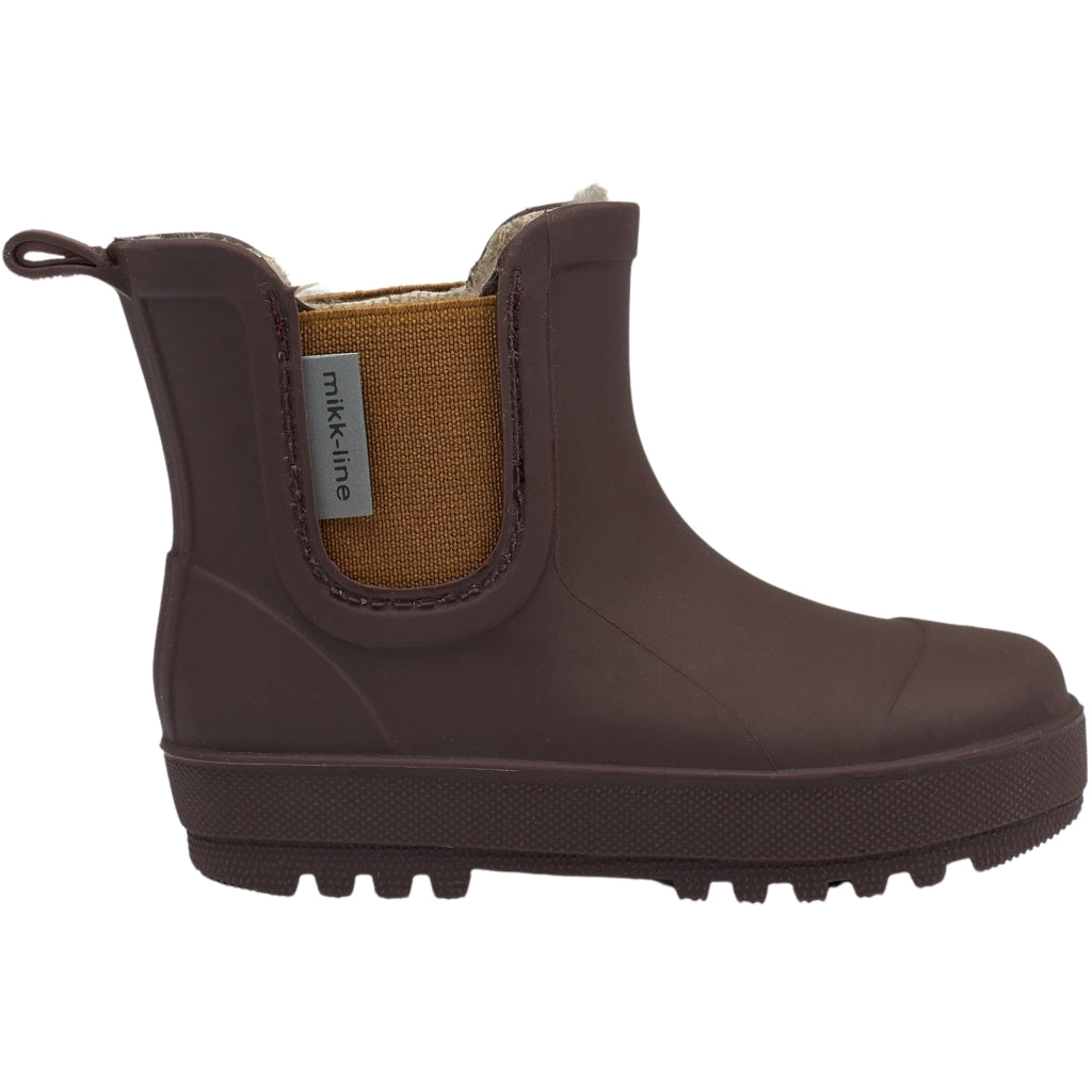 MIKK-LINE Short Winter Lined Wellington Boots - Raisin