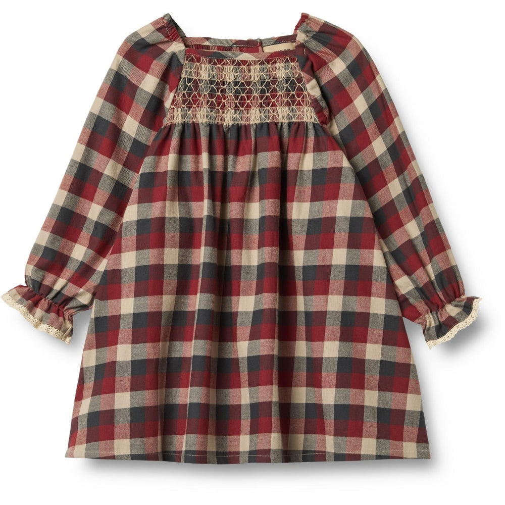 Wheat Clothing Dress Bella Lace - Red Blue Check