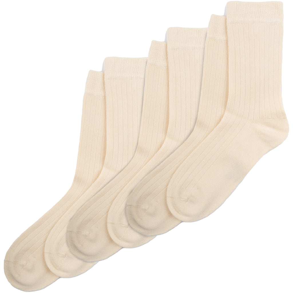 Minipop DK 3 Pack, Bamboo School Socks - Off White