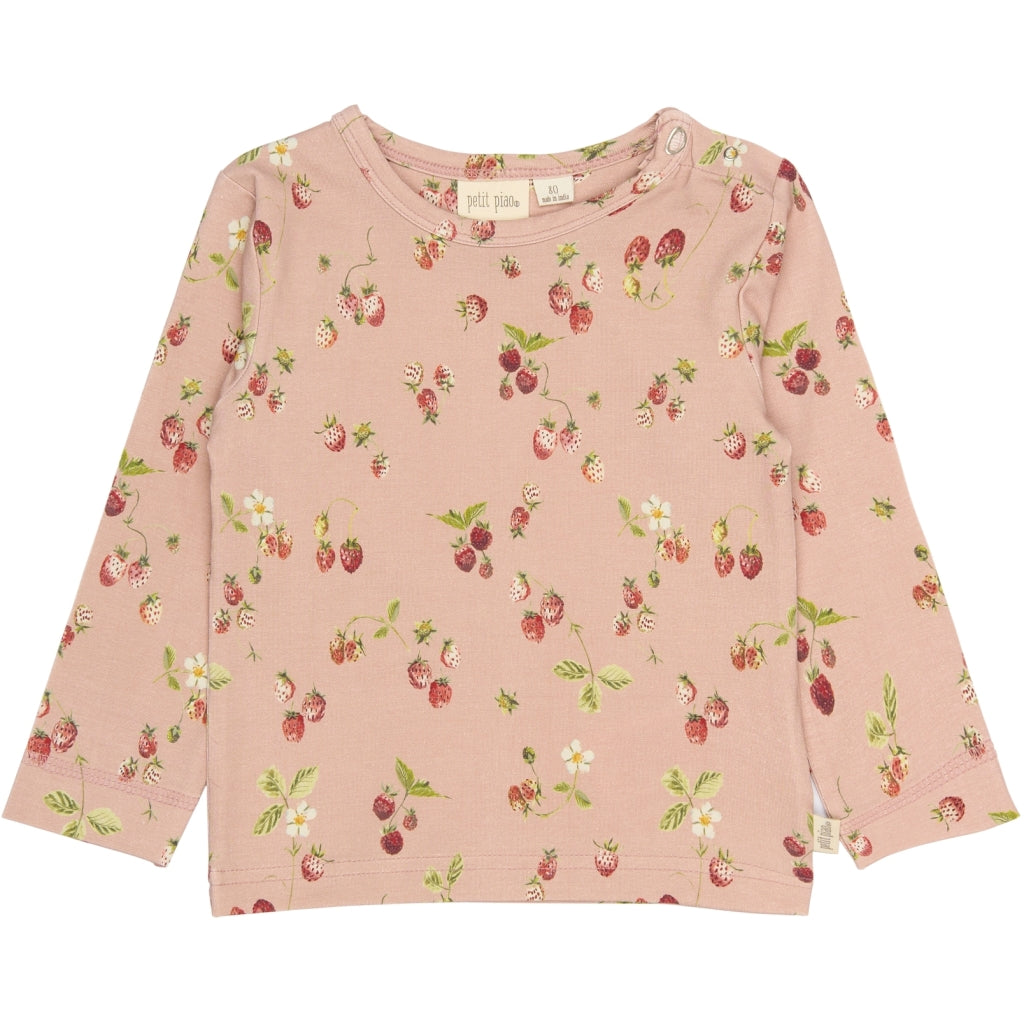 Petit Piao Long Sleeve Tee Shirt - Misty Rose Strawberry