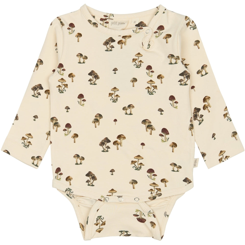 Petit Piao Long Sleeve Bodysuit - Fungi