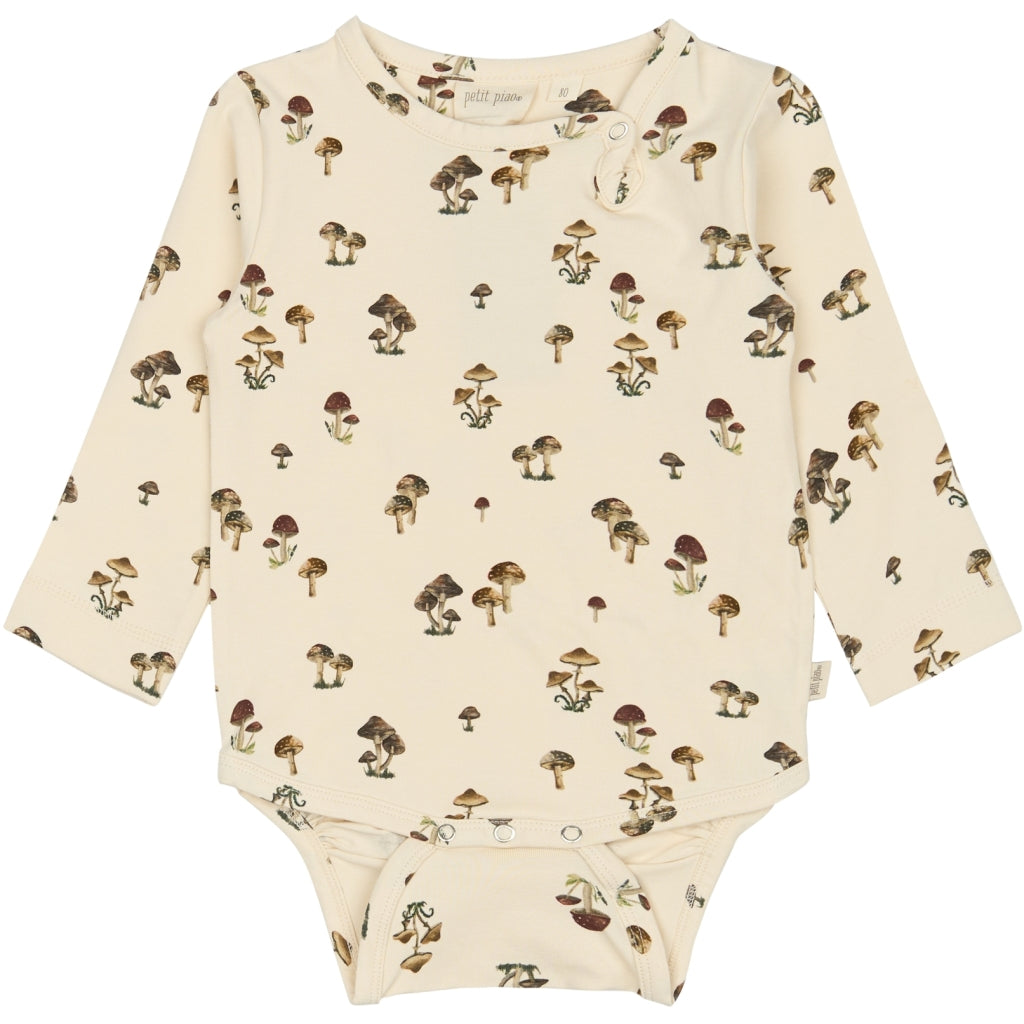 Petit Piao Long Sleeve Bodysuit - Fungi