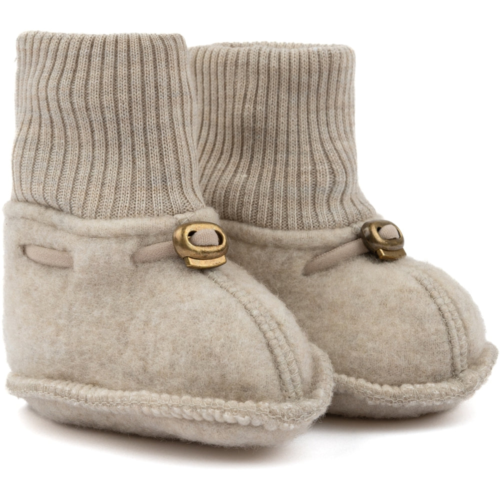 MIKK LINE Wool Fleece Booties - Melange, Off White