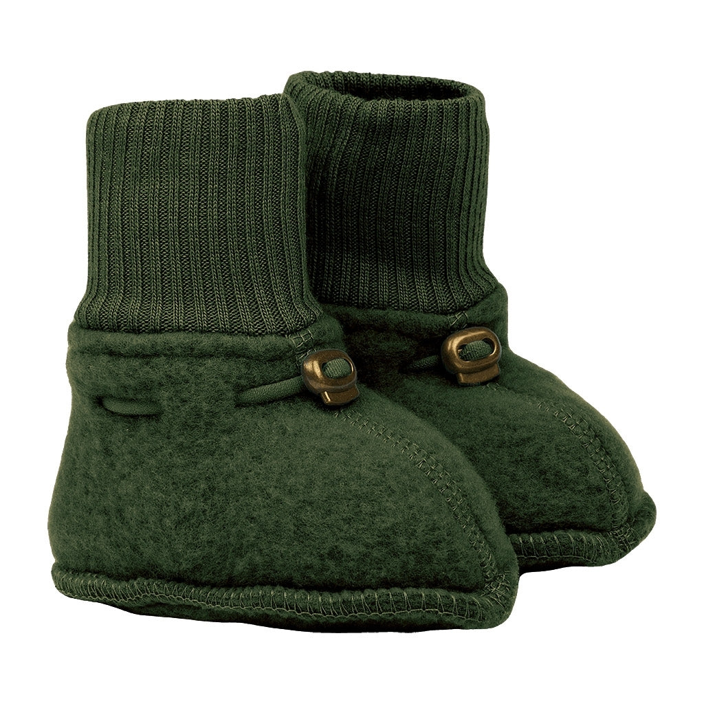 MIKK LINE Wool Fleece Booties - Kombu Green