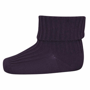 MP Denmark Wool Rib Ankle Socks - Dark Purple