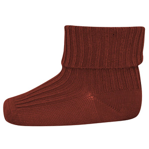 MP Denmark Wool Rib Ankle Socks - Rustic Clay
