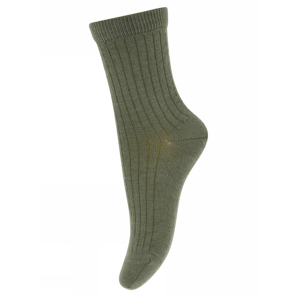 MP Denmark Women's Wool Rib Socks - Olivine