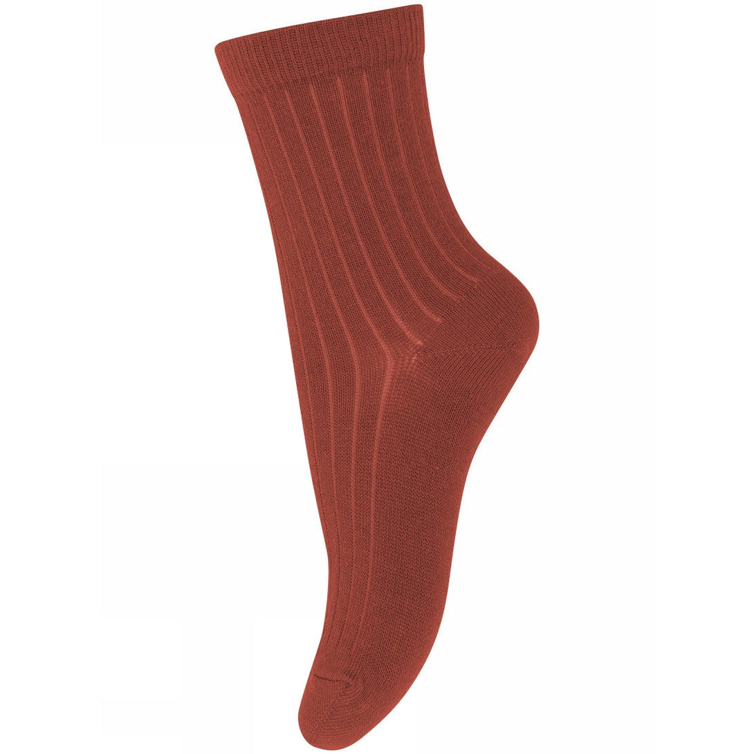 MP Denmark Women's Wool Rib Socks - Rustic Clay