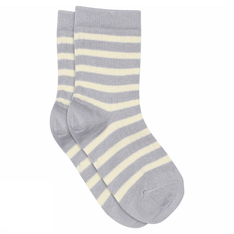 MP Denmark Cotton Stripe Eli Socks - Lavender Sky