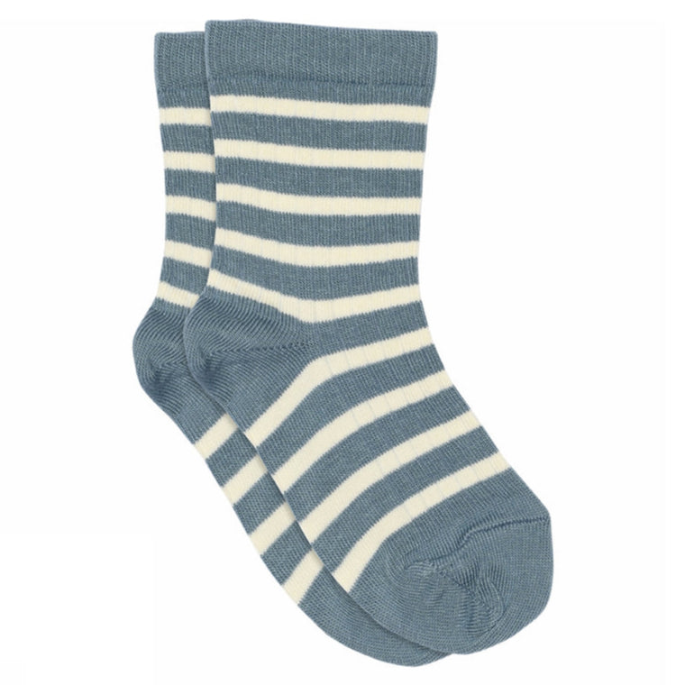 MP Denmark Cotton Stripe Eli Socks - Provincial Blue