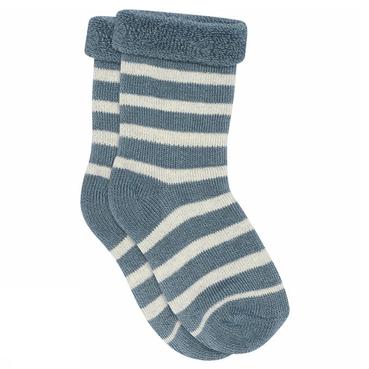 MP Denmark Eli Stripe Cotton Terry Ankle Socks - Provencial Blue